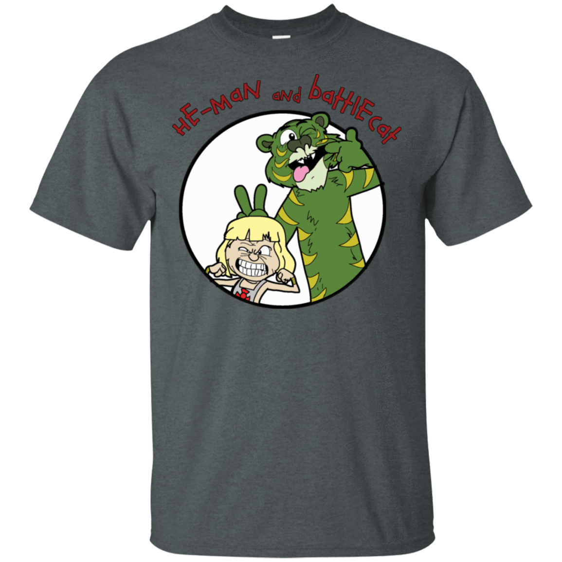 T-Shirts Dark Heather / S He Man and Battlecat T-Shirt