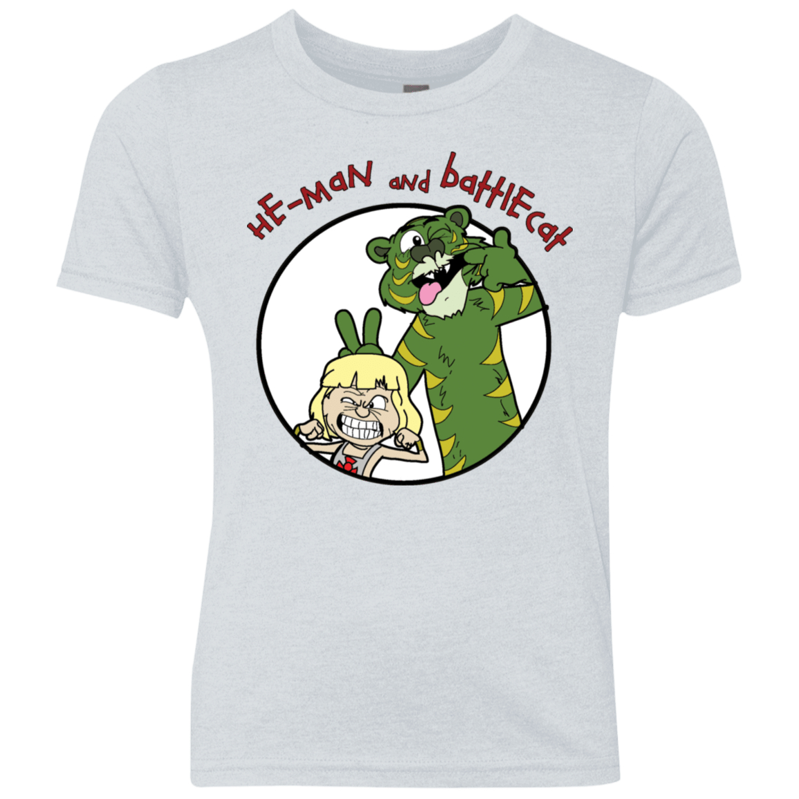 T-Shirts Heather White / YXS He Man and Battlecat Youth Triblend T-Shirt