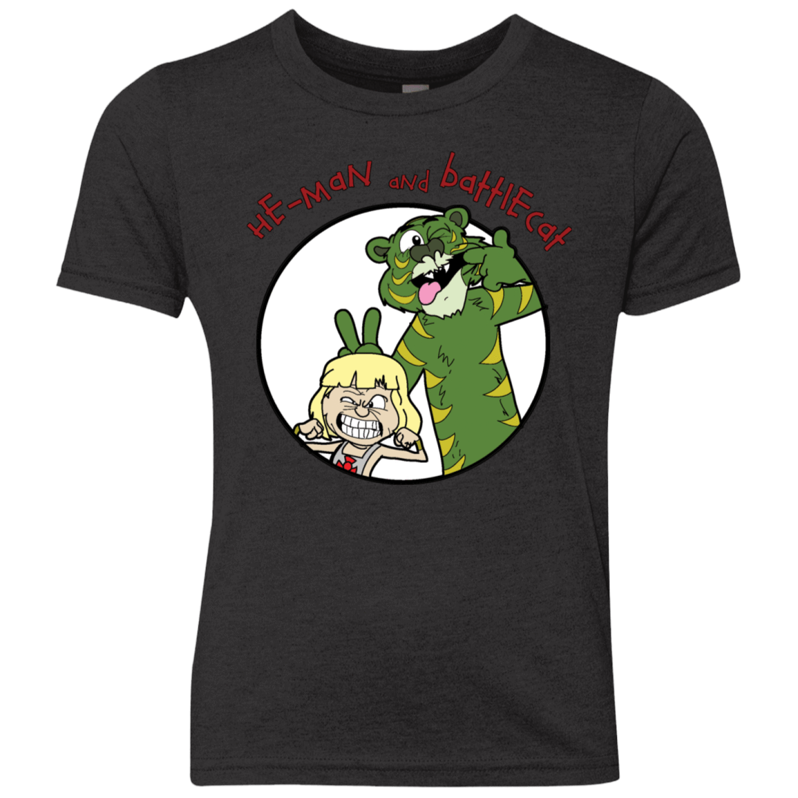 T-Shirts Vintage Black / YXS He Man and Battlecat Youth Triblend T-Shirt