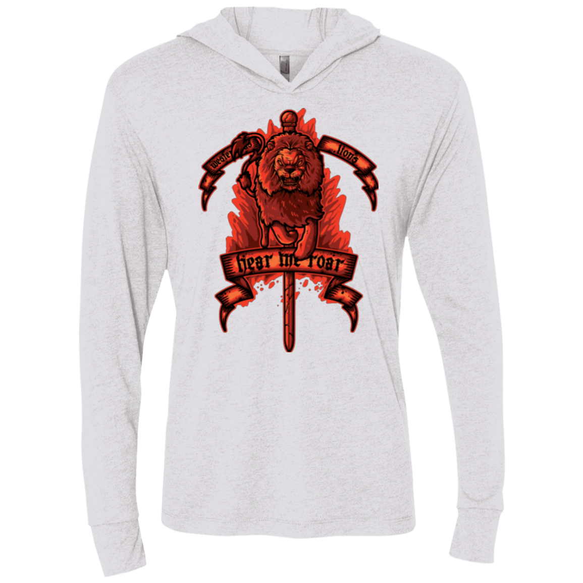 T-Shirts Heather White / X-Small HEAR ME ROAR Triblend Long Sleeve Hoodie Tee