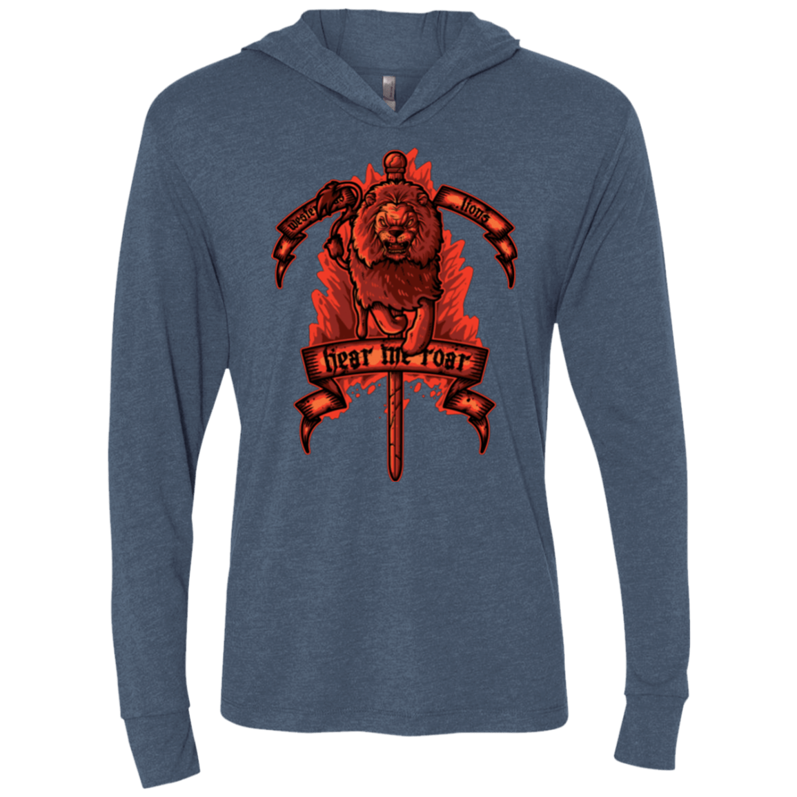 T-Shirts Indigo / X-Small HEAR ME ROAR Triblend Long Sleeve Hoodie Tee