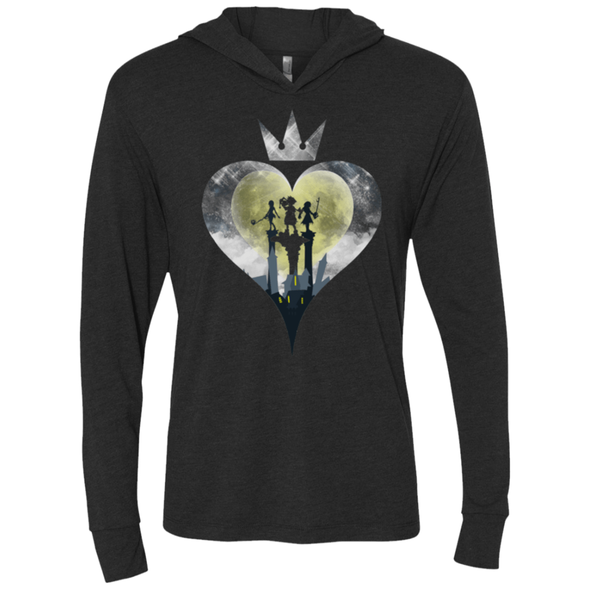 T-Shirts Vintage Black / X-Small Heart Kingdom Triblend Long Sleeve Hoodie Tee