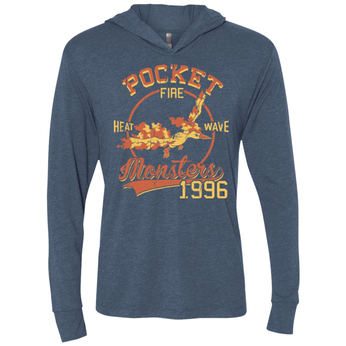 T-Shirts Indigo / X-Small Heat wave Triblend Long Sleeve Hoodie Tee