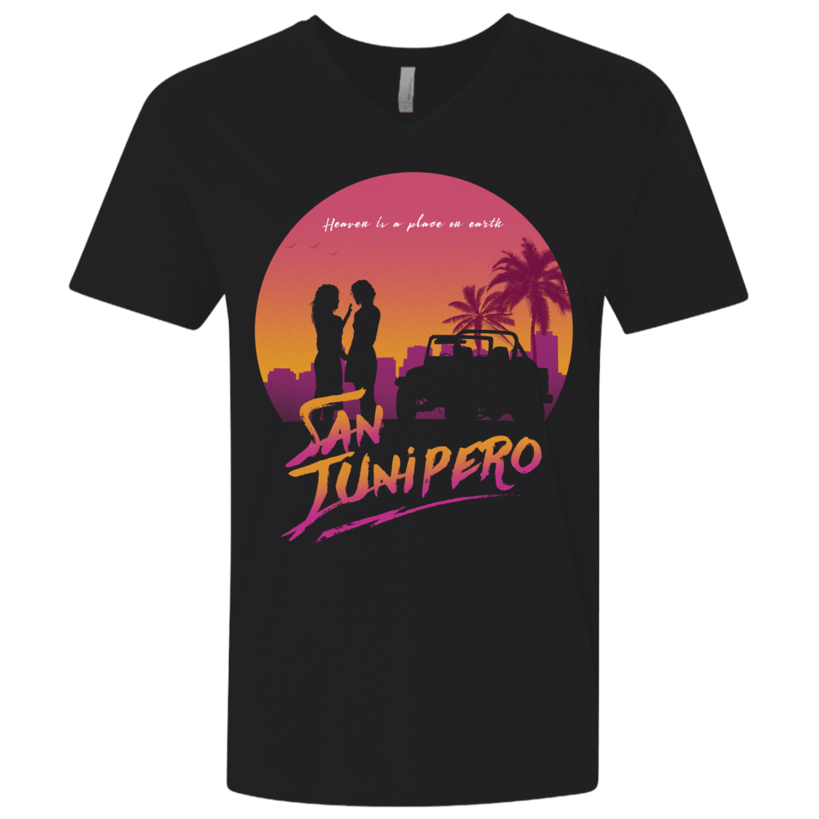 T-Shirts Black / X-Small Heaven is a place on Earth Men's Premium V-Neck