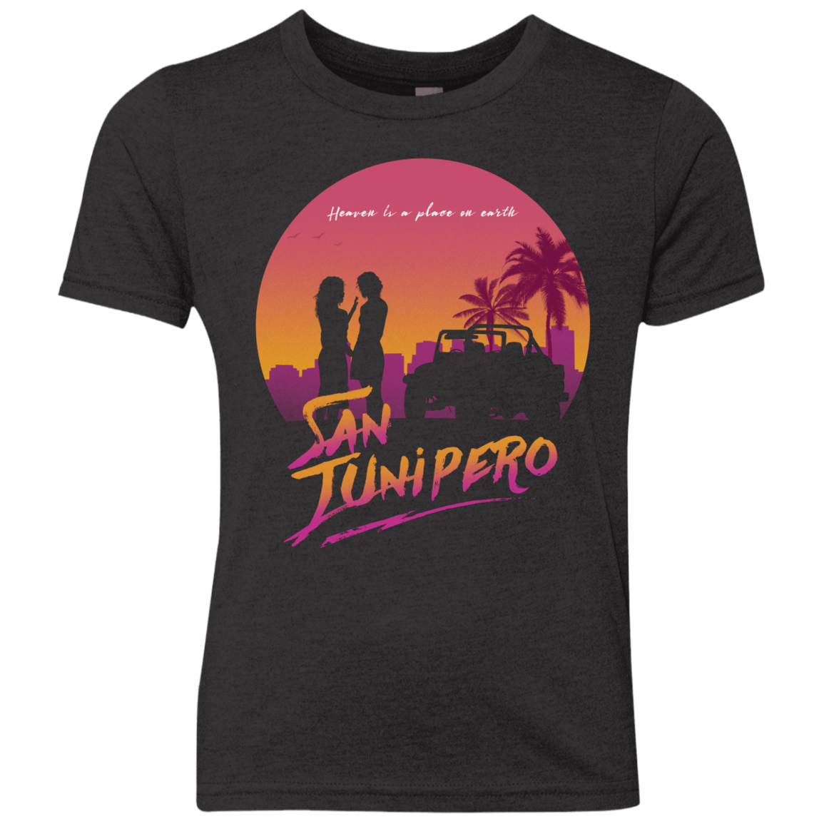 T-Shirts Vintage Black / YXS Heaven is a place on Earth Youth Triblend T-Shirt