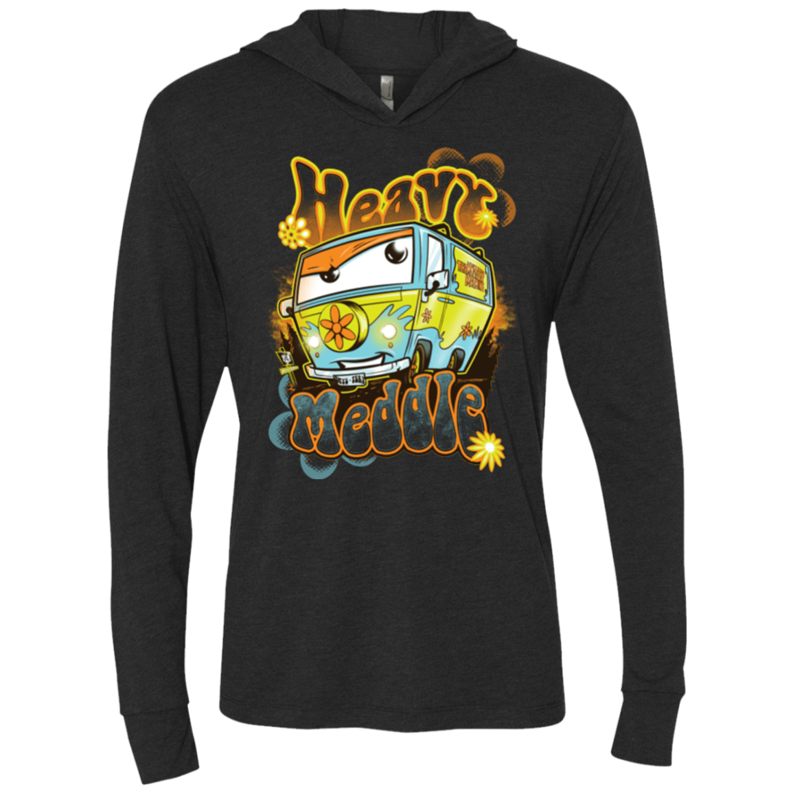 T-Shirts Vintage Black / X-Small Heavy Meddle Triblend Long Sleeve Hoodie Tee