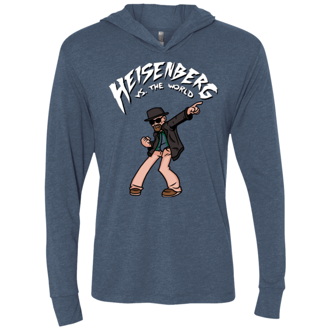 T-Shirts Indigo / X-Small Heisenberg vs the World Triblend Long Sleeve Hoodie Tee