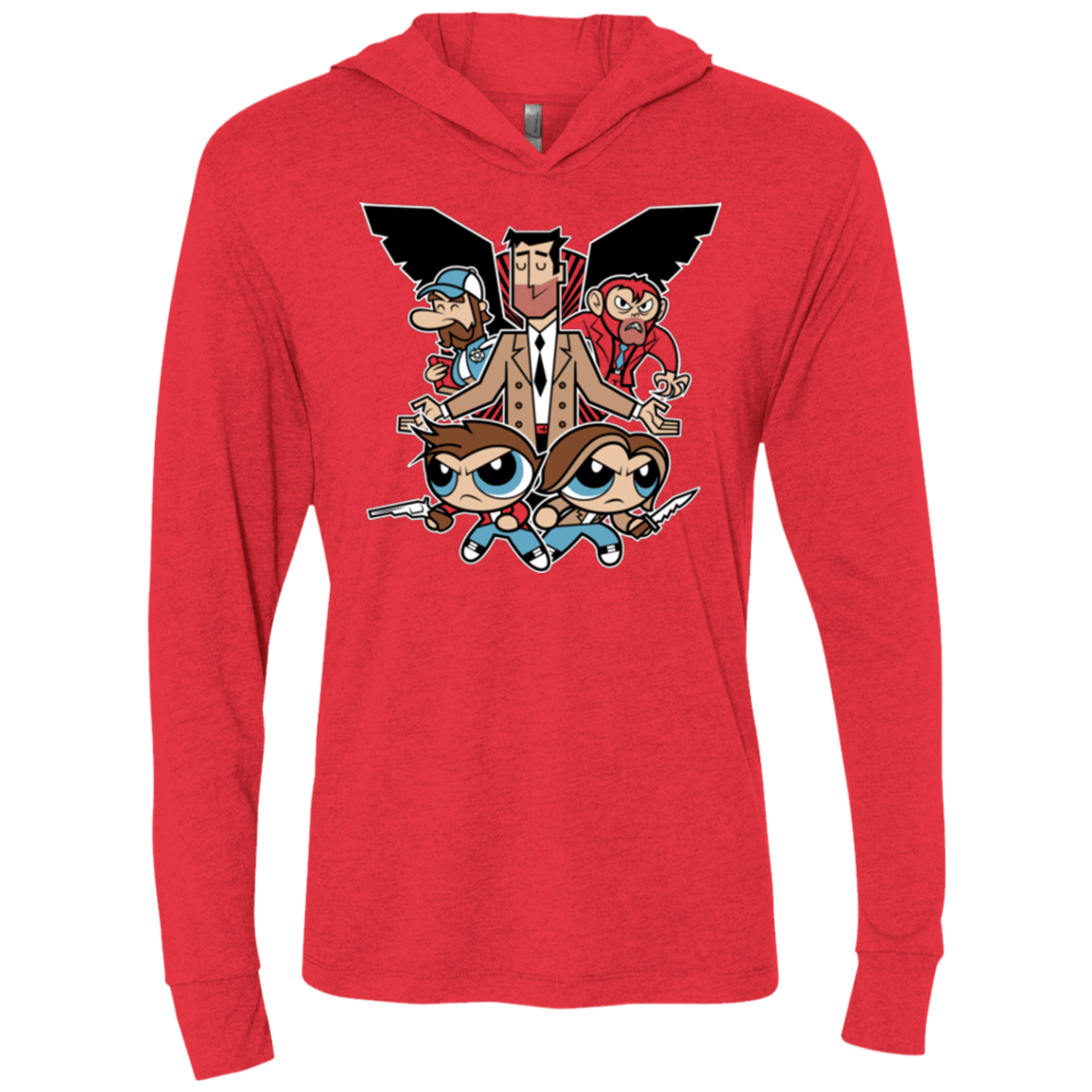 T-Shirts Vintage Red / X-Small Hell and Back Boys Triblend Long Sleeve Hoodie Tee