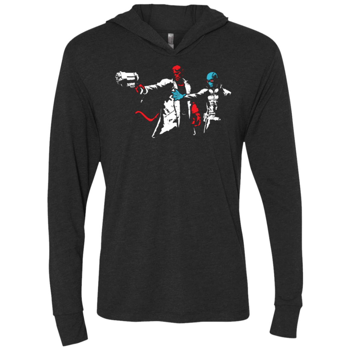 T-Shirts Vintage Black / X-Small Hell Fiction Triblend Long Sleeve Hoodie Tee