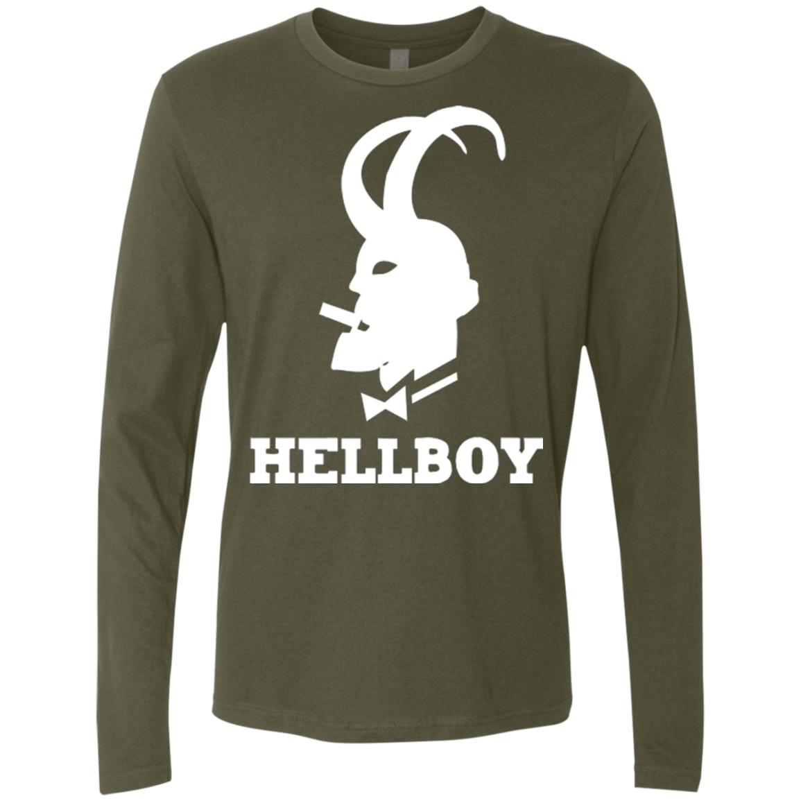 T-Shirts Military Green / Small Hellboy Men's Premium Long Sleeve
