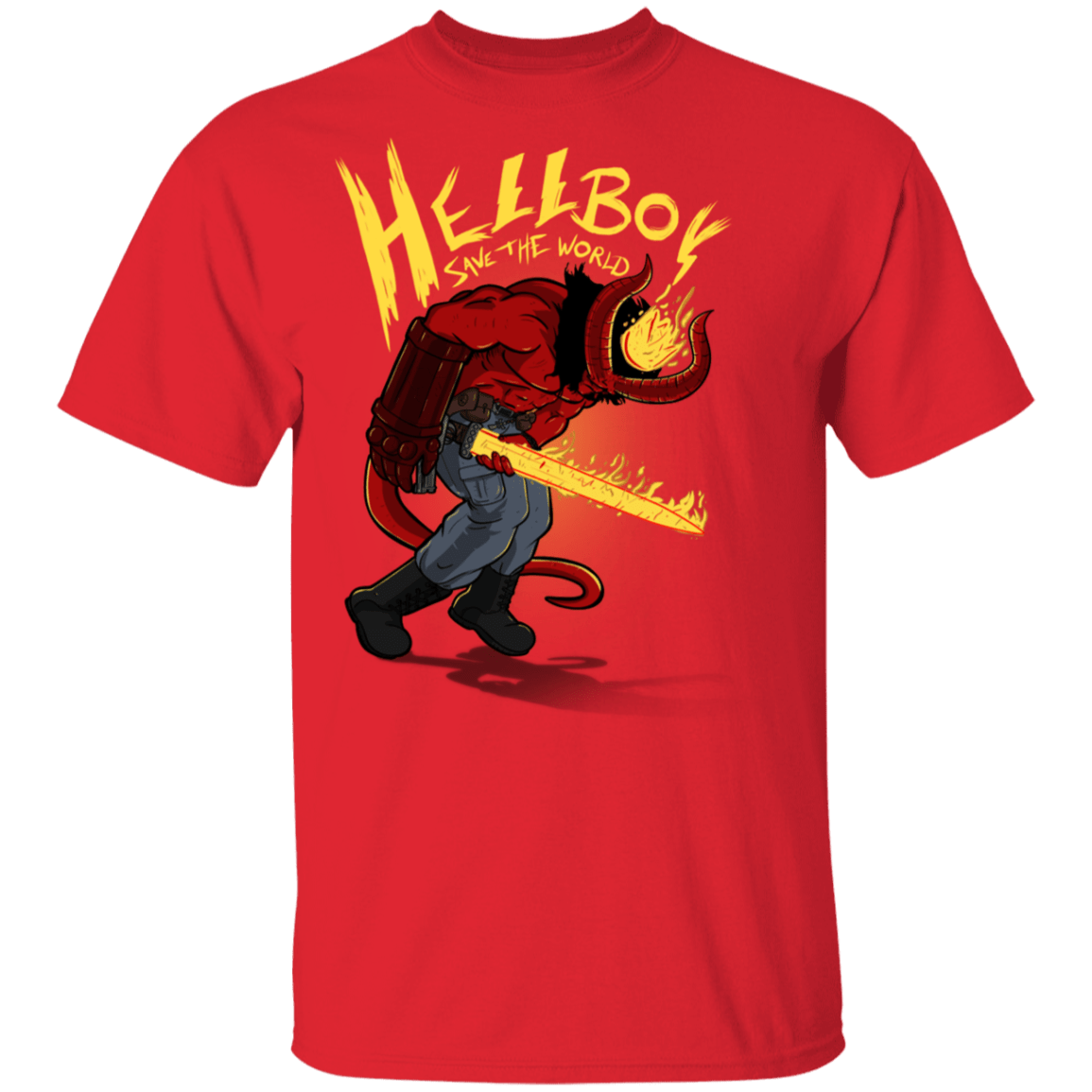 T-Shirts Red / S Hellboy Save The World T-Shirt