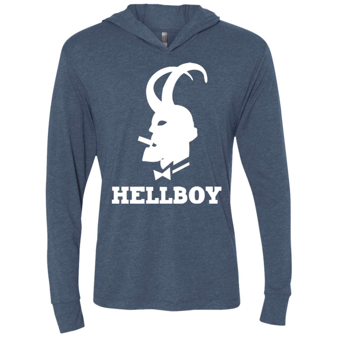 T-Shirts Indigo / X-Small Hellboy Triblend Long Sleeve Hoodie Tee
