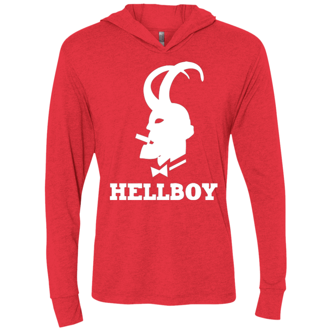 T-Shirts Vintage Red / X-Small Hellboy Triblend Long Sleeve Hoodie Tee