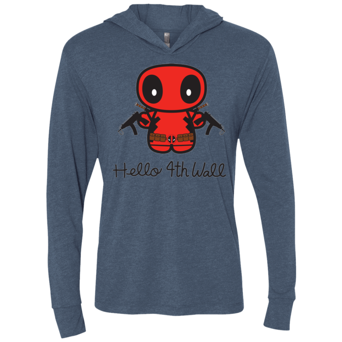 T-Shirts Indigo / X-Small Hello 4th Wall Triblend Long Sleeve Hoodie Tee