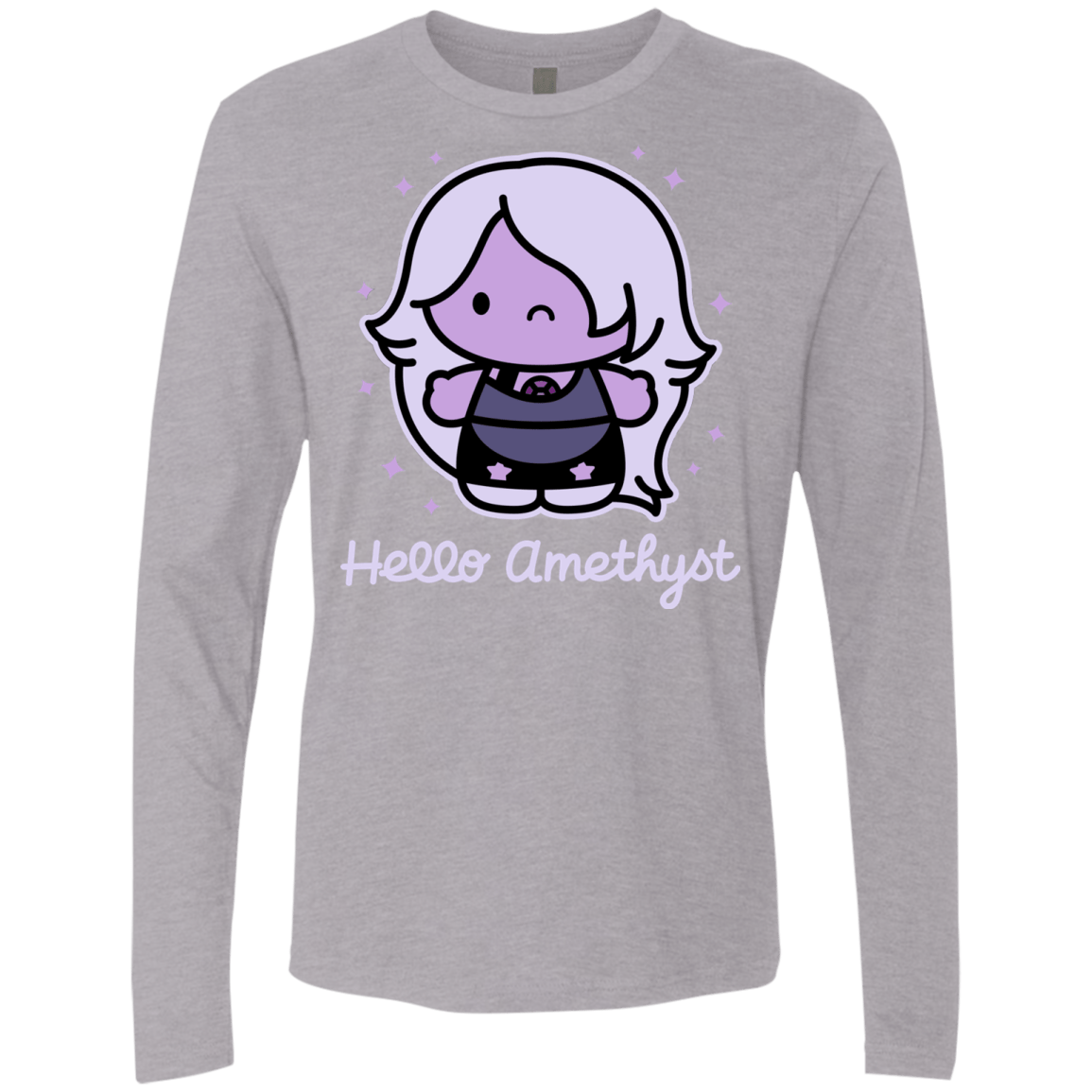 T-Shirts Heather Grey / S Hello Amethyst Men's Premium Long Sleeve