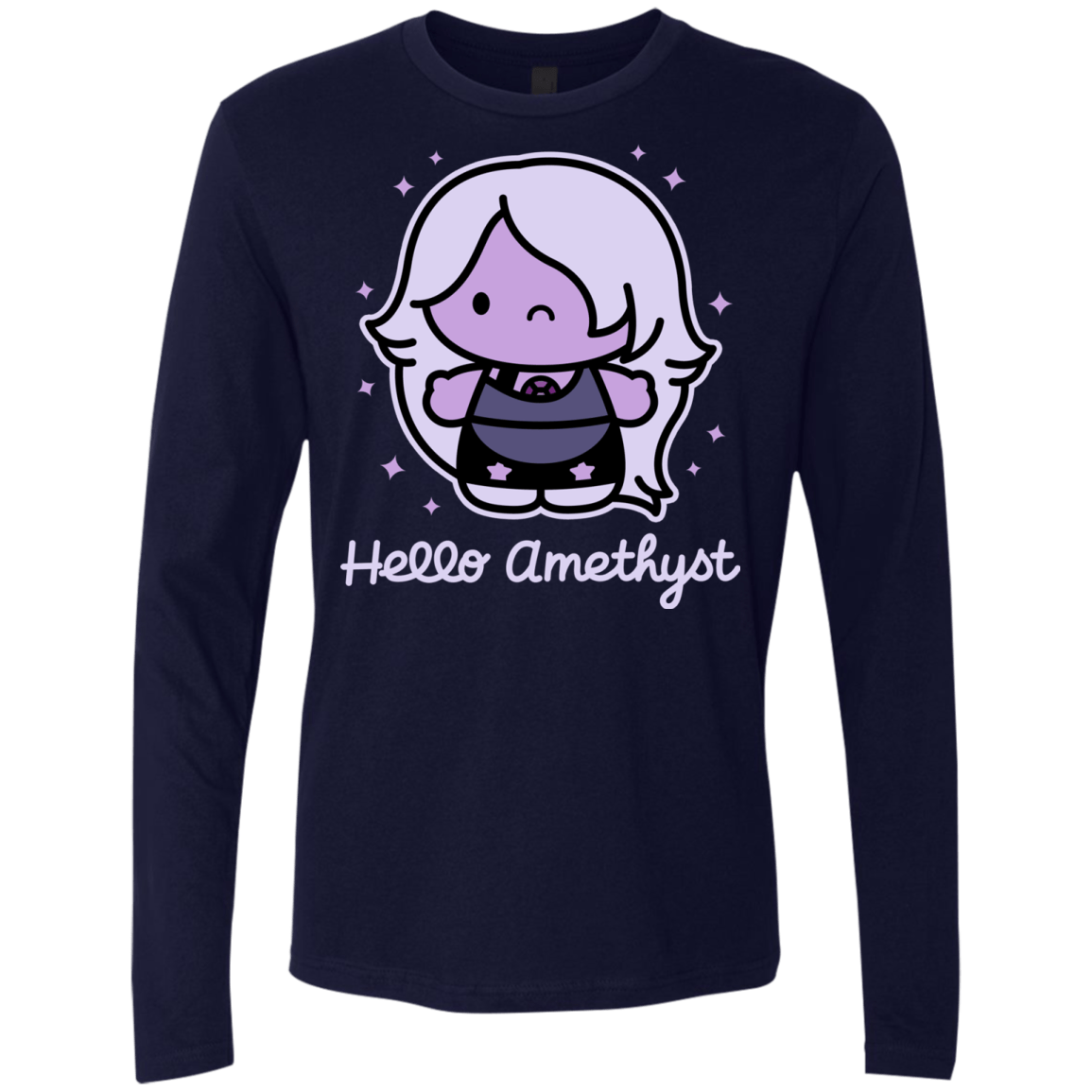 T-Shirts Midnight Navy / S Hello Amethyst Men's Premium Long Sleeve