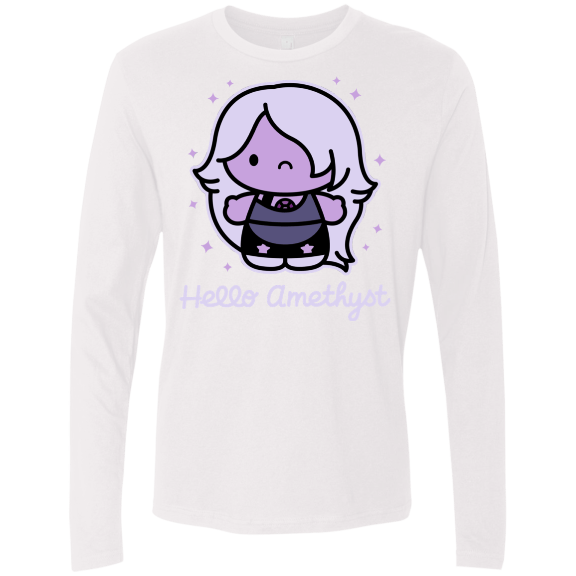T-Shirts White / S Hello Amethyst Men's Premium Long Sleeve