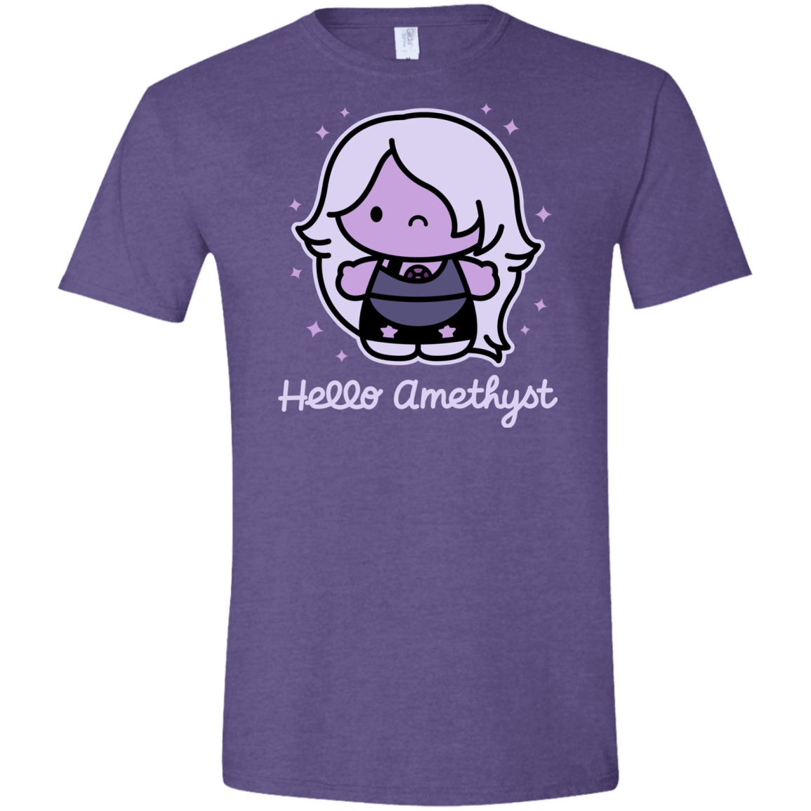 T-Shirts Heather Purple / S Hello Amethyst Men's Semi-Fitted Softstyle