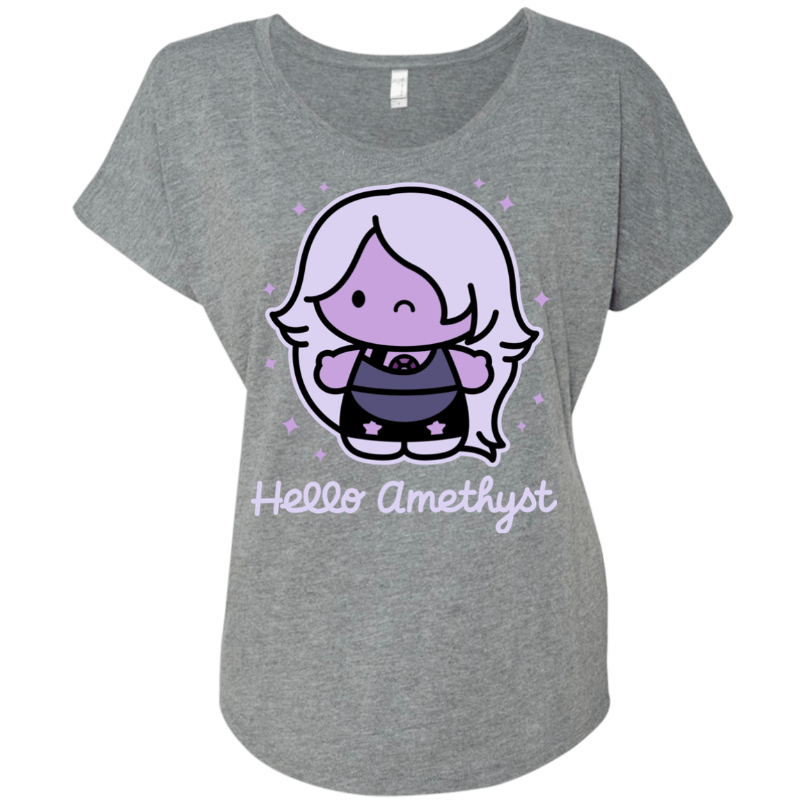 T-Shirts Premium Heather / X-Small Hello Amethyst Triblend Dolman Sleeve