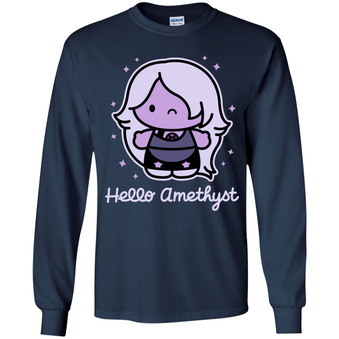 T-Shirts Navy / YS Hello Amethyst Youth Long Sleeve T-Shirt