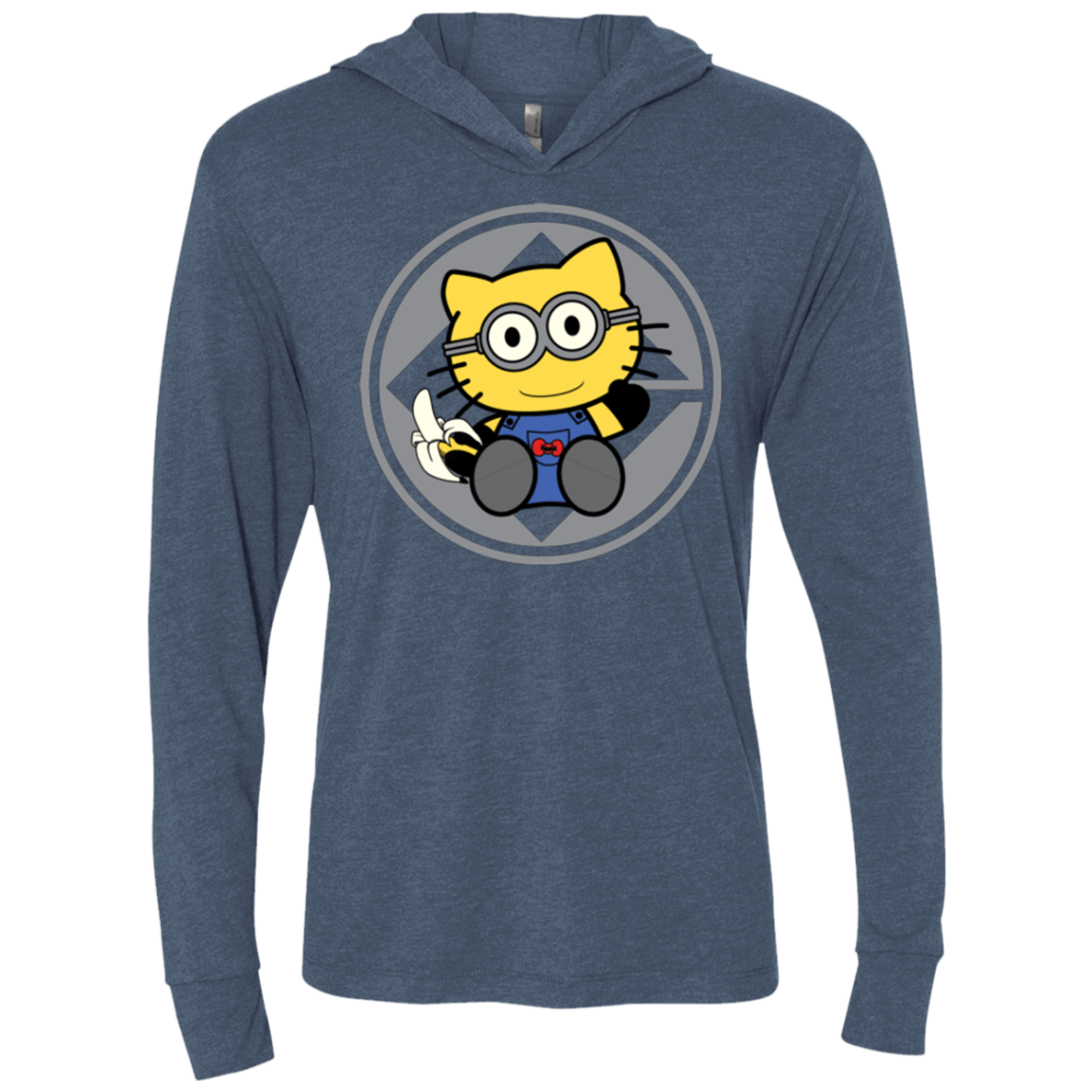 T-Shirts Indigo / X-Small Hello Banana Triblend Long Sleeve Hoodie Tee