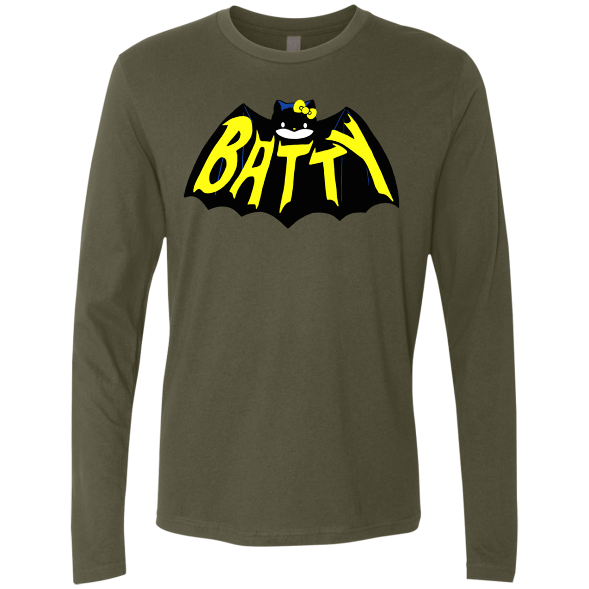T-Shirts Military Green / S Hello Batty Men's Premium Long Sleeve