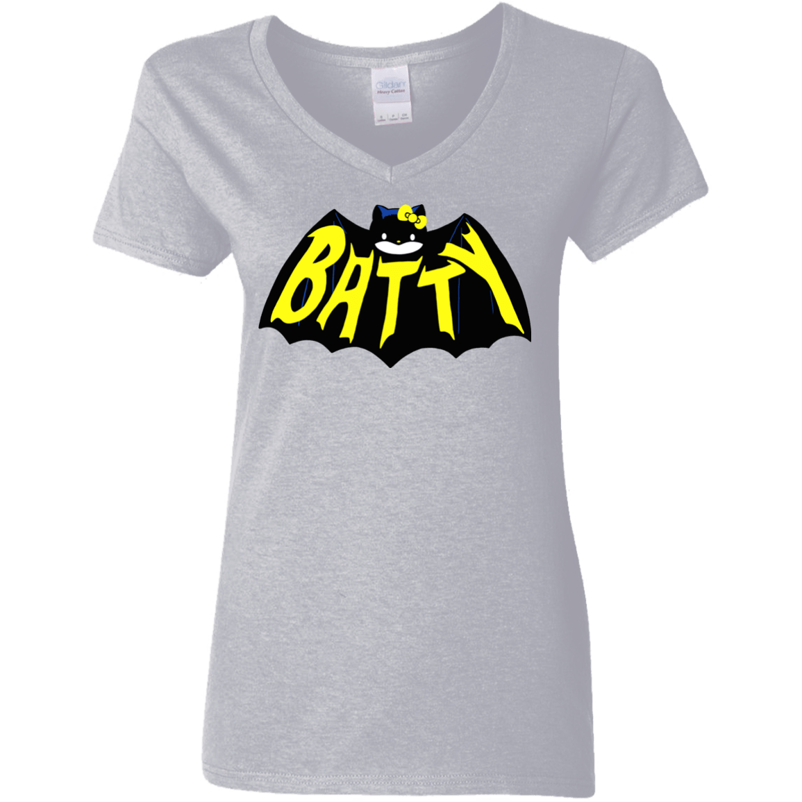 T-Shirts Sport Grey / S Hello Batty Women's V-Neck T-Shirt