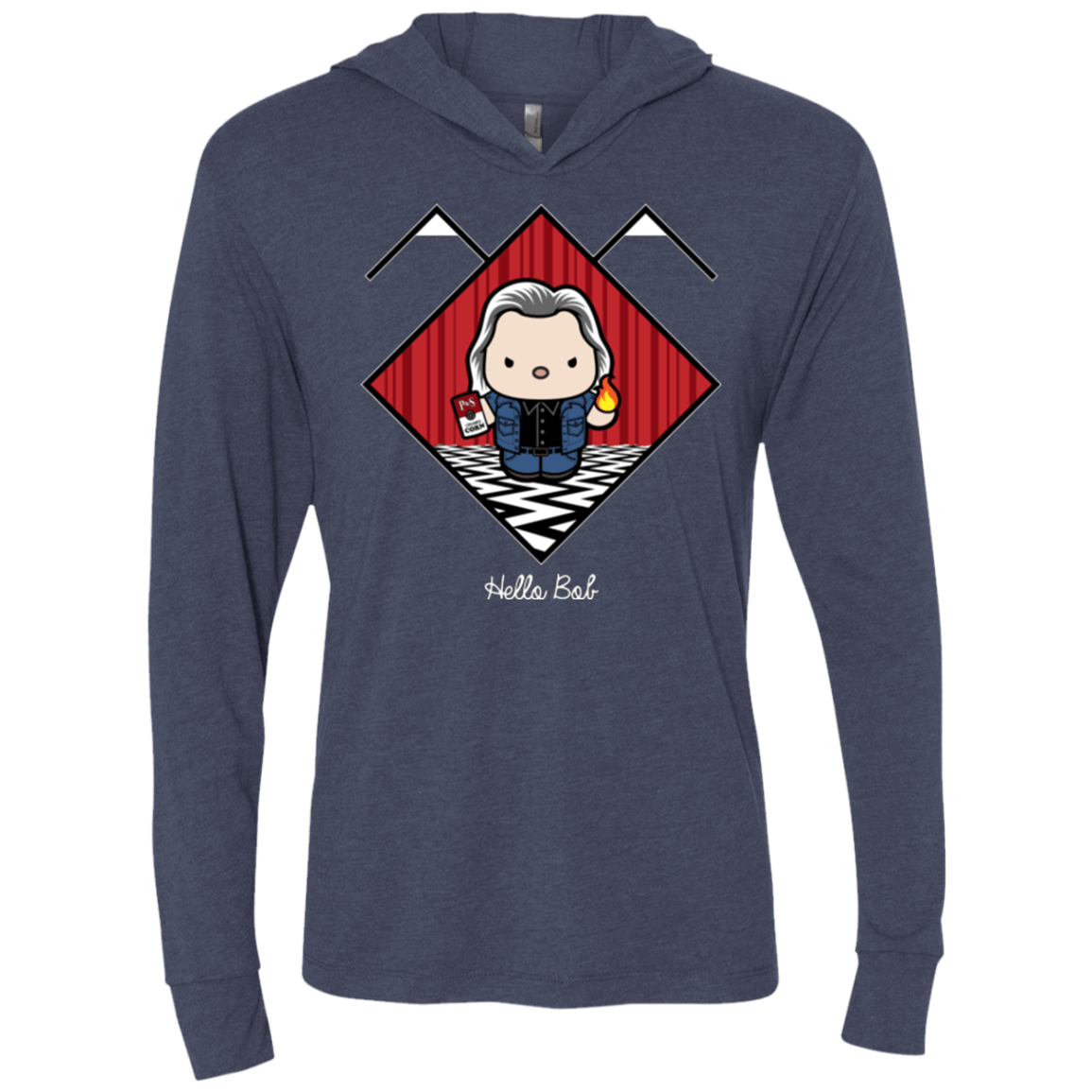 T-Shirts Vintage Navy / X-Small Hello Bob Triblend Long Sleeve Hoodie Tee