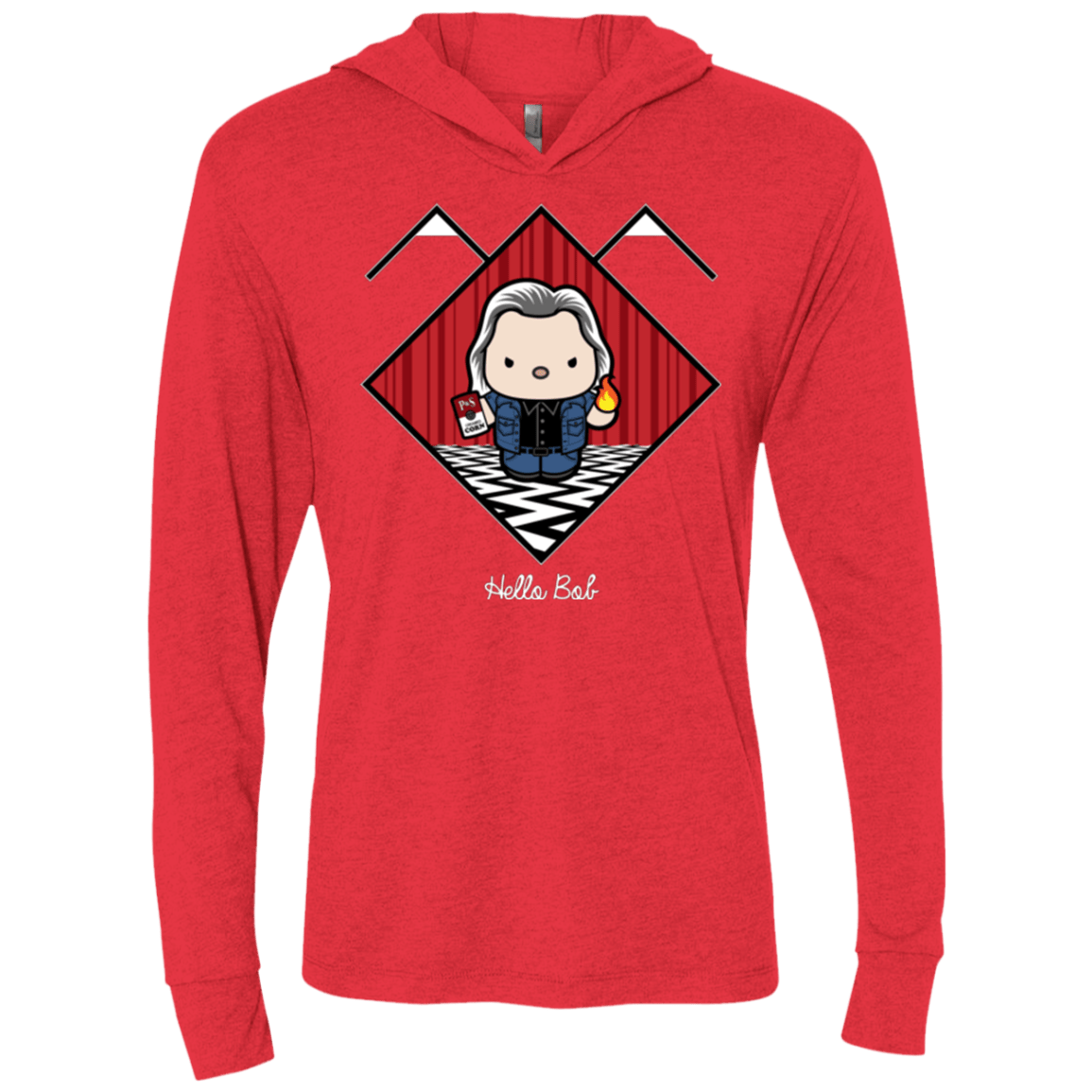 T-Shirts Vintage Red / X-Small Hello Bob Triblend Long Sleeve Hoodie Tee