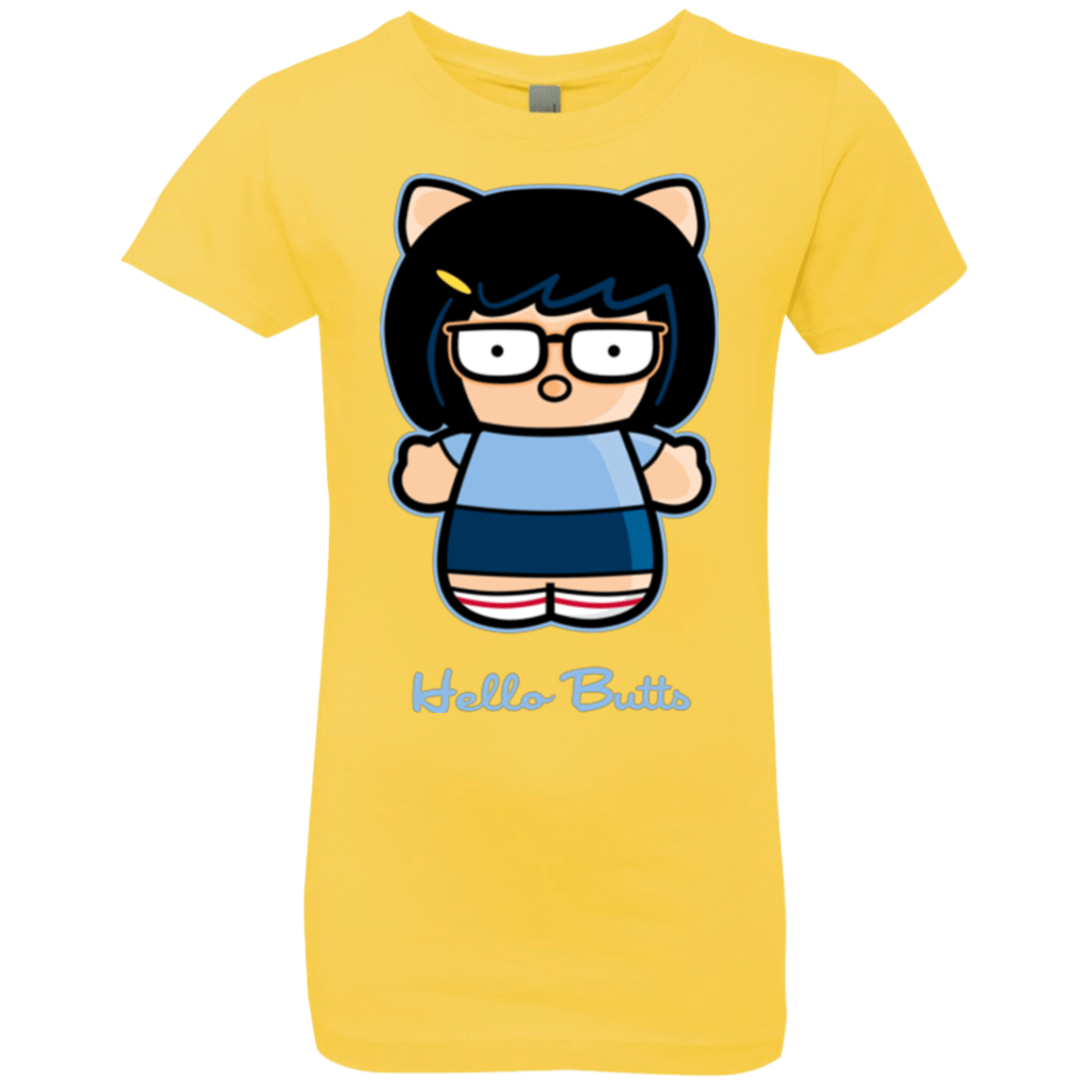 T-Shirts Vibrant Yellow / YXS Hello Butts Girls Premium T-Shirt