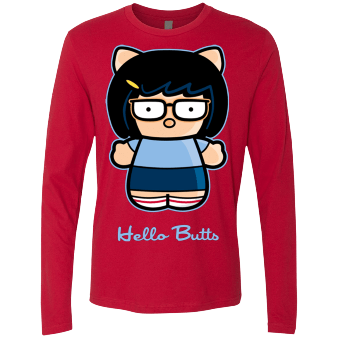 T-Shirts Red / Small Hello Butts Men's Premium Long Sleeve