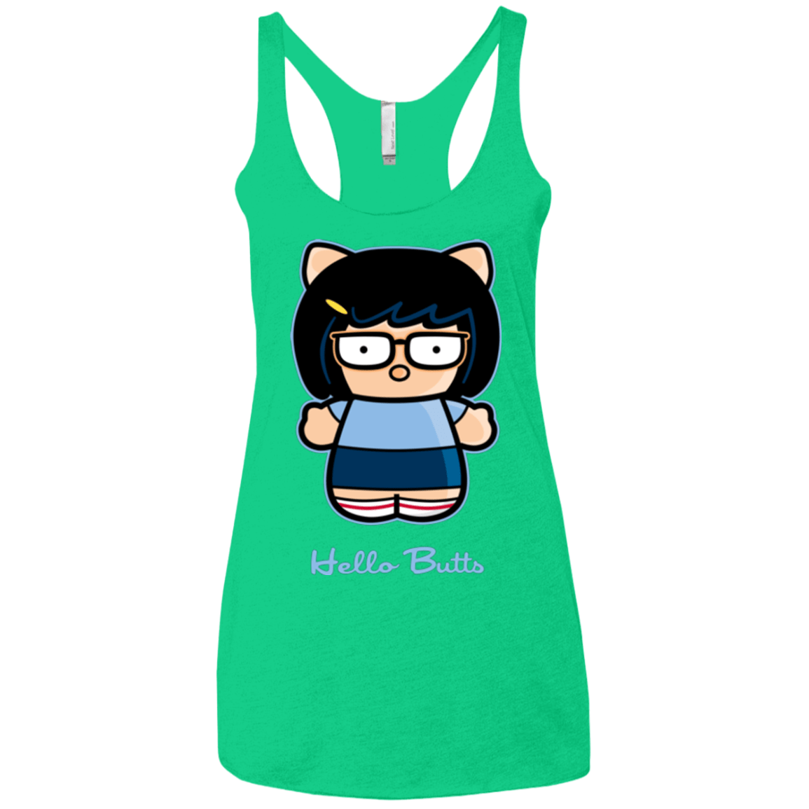T-Shirts Envy / X-Small Hello Butts Women's Triblend Racerback Tank