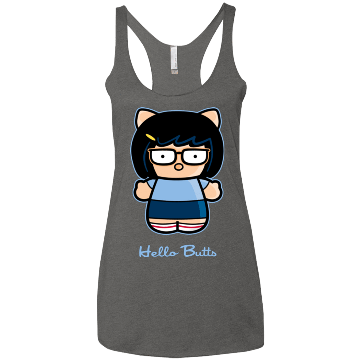 T-Shirts Premium Heather / X-Small Hello Butts Women's Triblend Racerback Tank