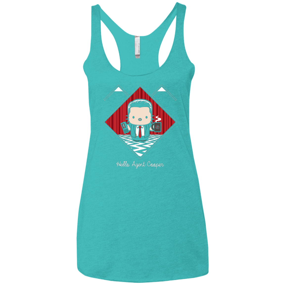 T-Shirts Tahiti Blue / X-Small Hello Cooper Women's Triblend Racerback Tank