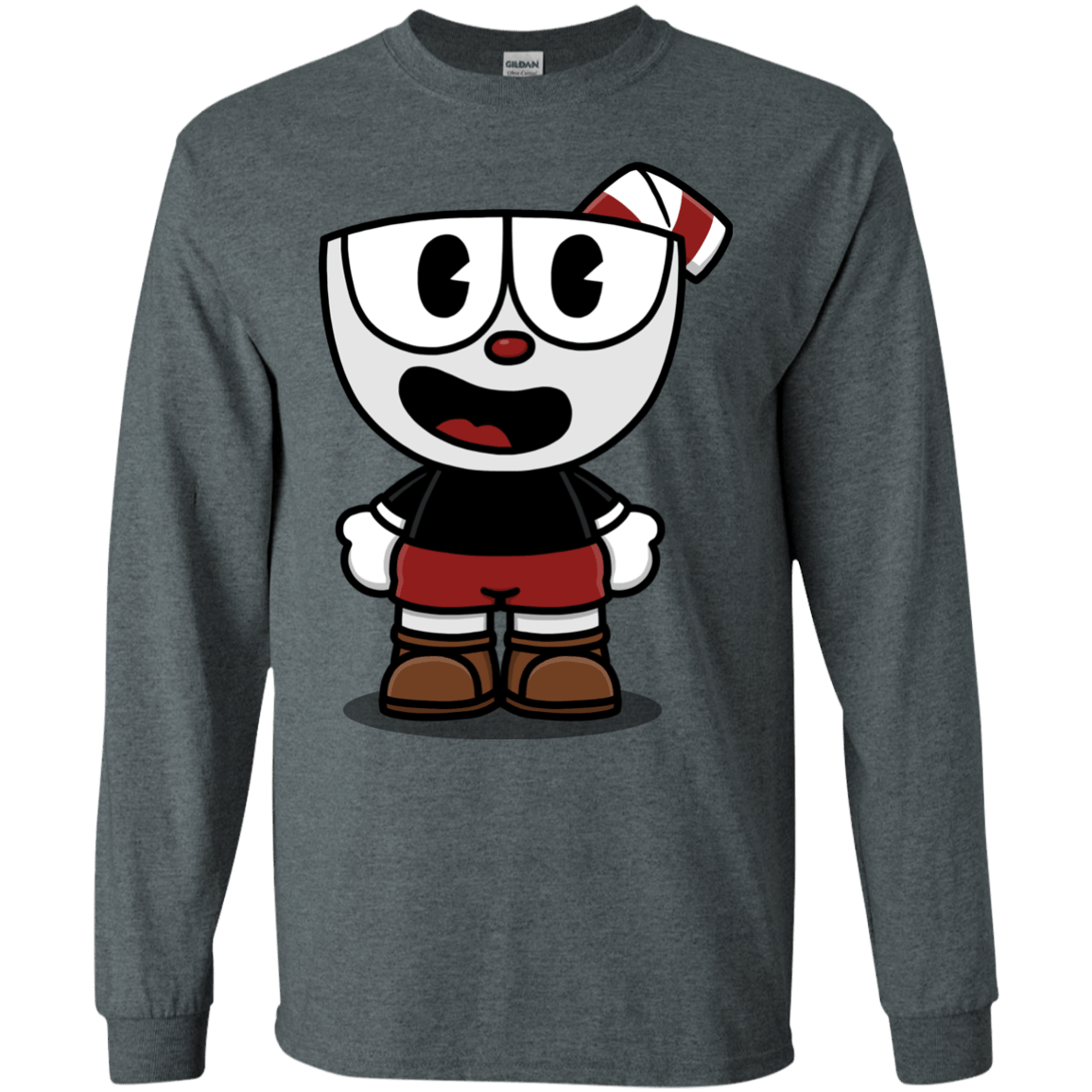 T-Shirts Dark Heather / S Hello Cuphead Men's Long Sleeve T-Shirt