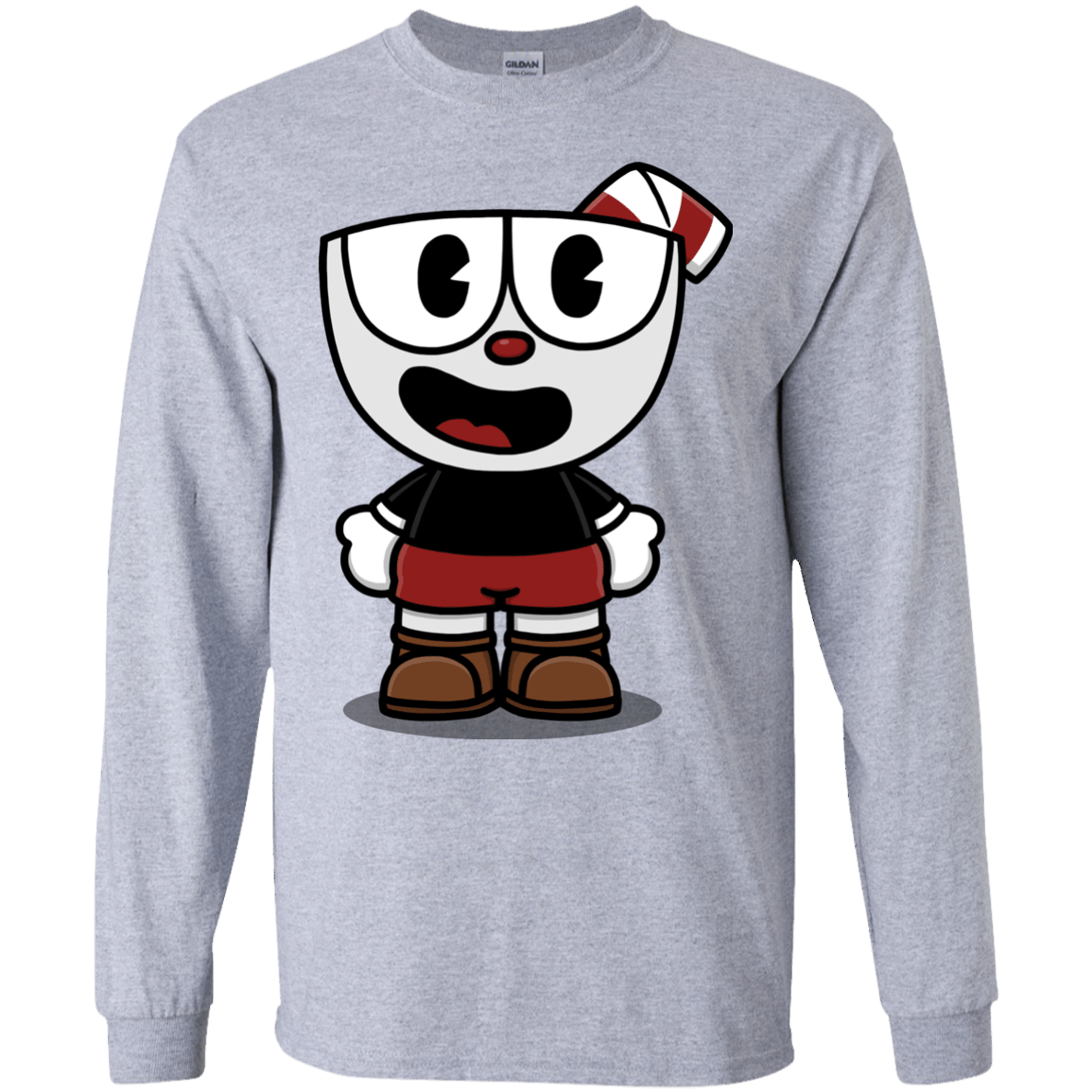T-Shirts Sport Grey / S Hello Cuphead Men's Long Sleeve T-Shirt
