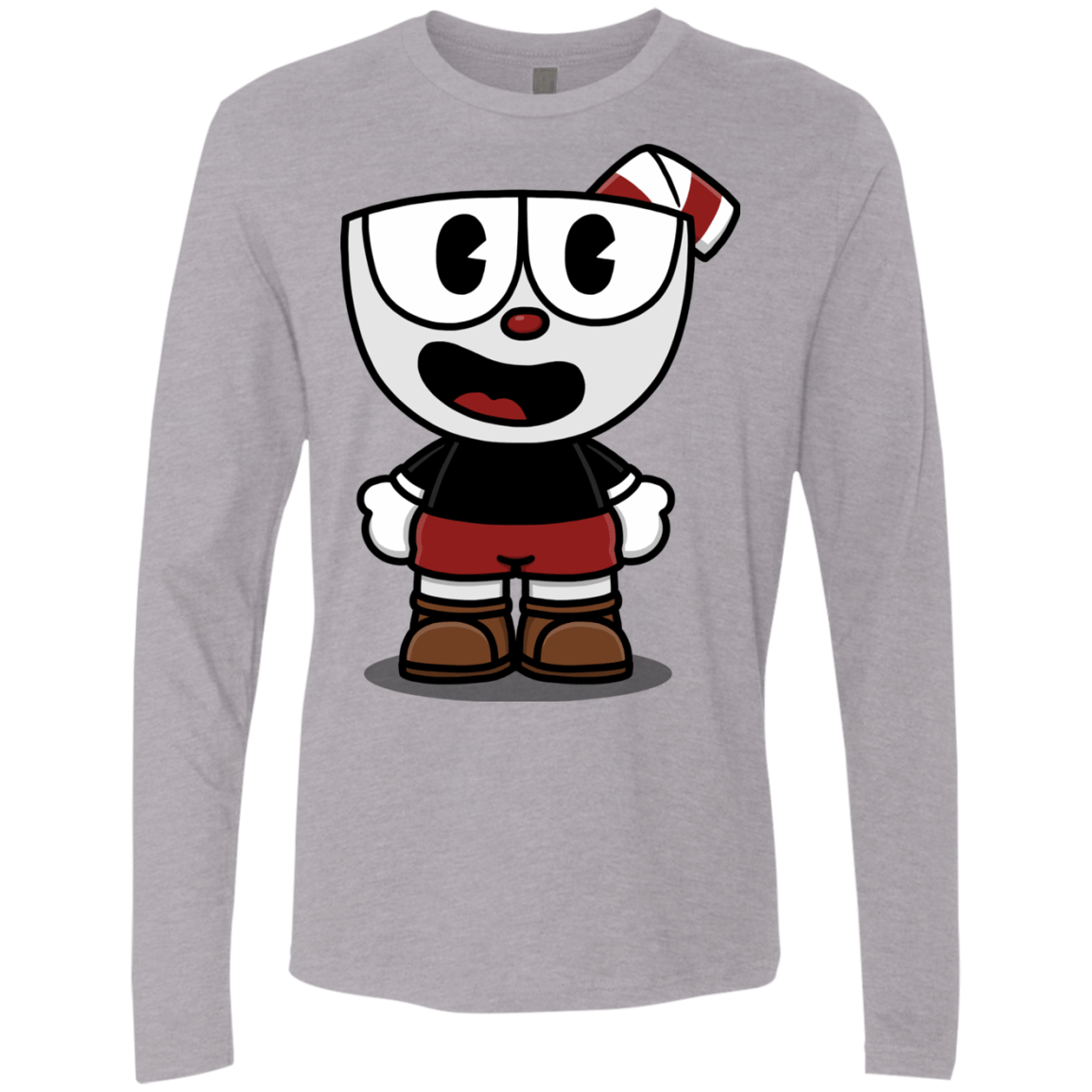 T-Shirts Heather Grey / S Hello Cuphead Men's Premium Long Sleeve