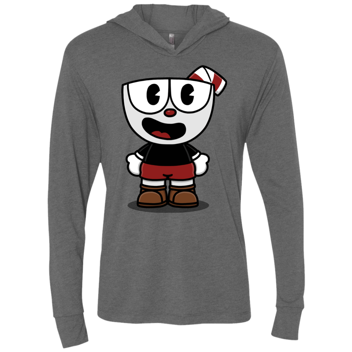T-Shirts Premium Heather / X-Small Hello Cuphead Triblend Long Sleeve Hoodie Tee
