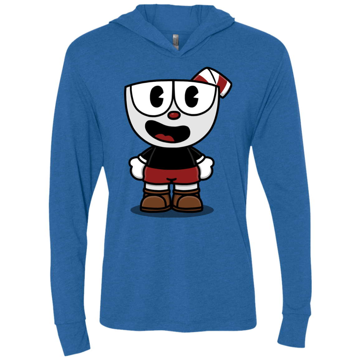 T-Shirts Vintage Royal / X-Small Hello Cuphead Triblend Long Sleeve Hoodie Tee