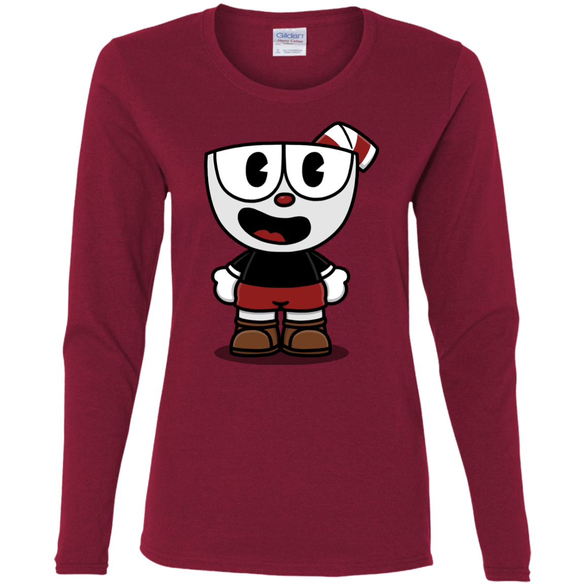 T-Shirts Cardinal / S Hello Cuphead Women's Long Sleeve T-Shirt