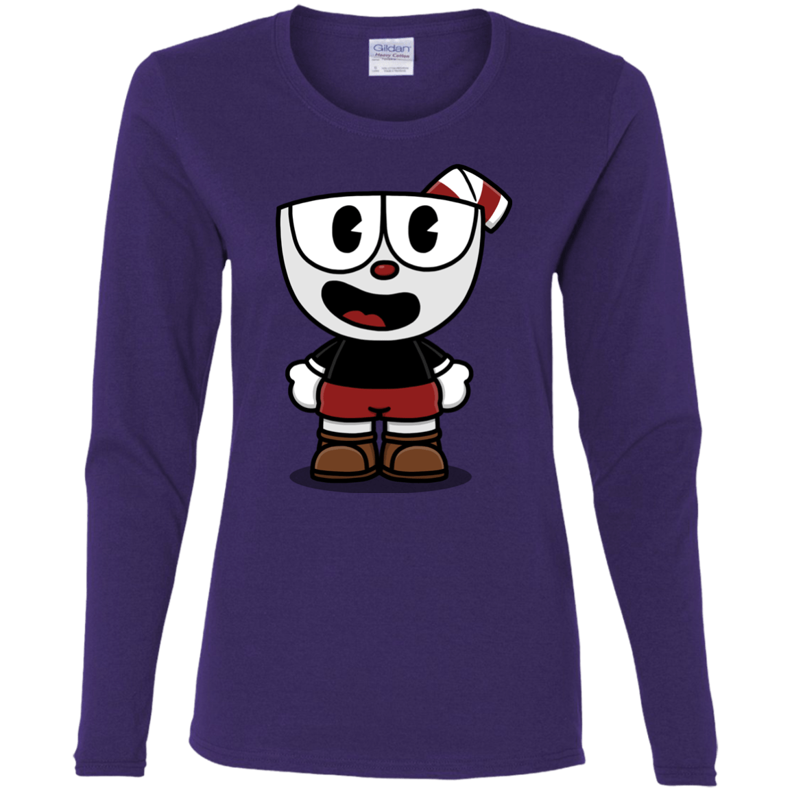 T-Shirts Purple / S Hello Cuphead Women's Long Sleeve T-Shirt