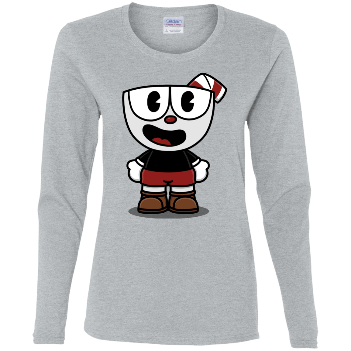 T-Shirts Sport Grey / S Hello Cuphead Women's Long Sleeve T-Shirt