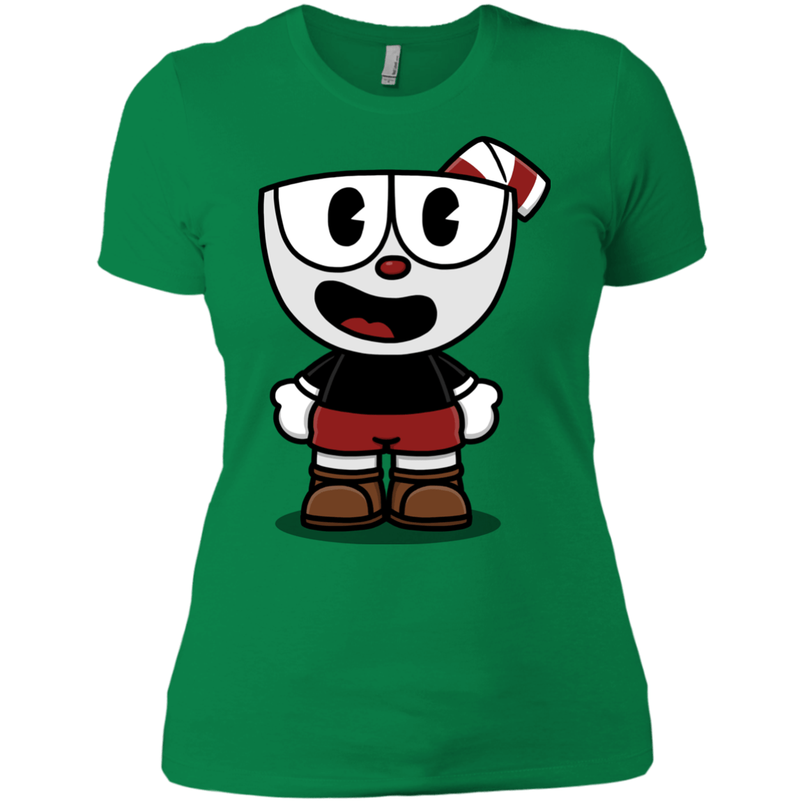 T-Shirts Kelly Green / X-Small Hello Cuphead Women's Premium T-Shirt