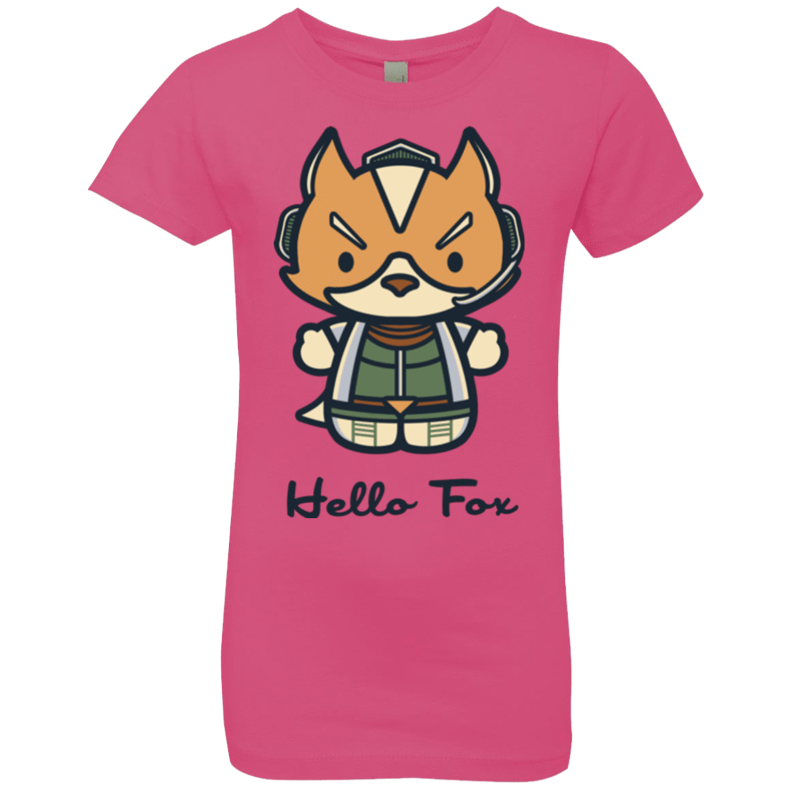 T-Shirts Hot Pink / YXS Hello Fox Girls Premium T-Shirt