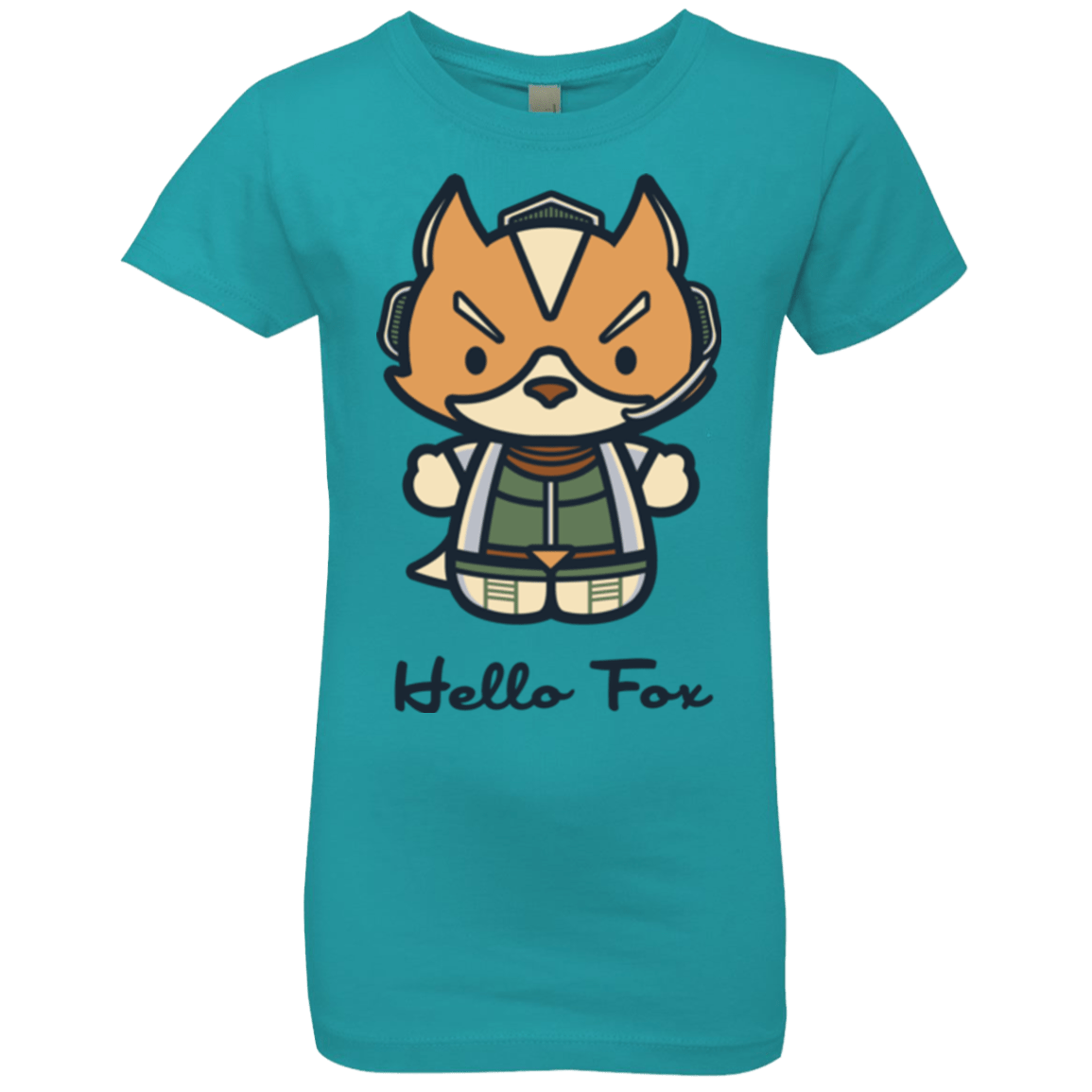 T-Shirts Tahiti Blue / YXS Hello Fox Girls Premium T-Shirt