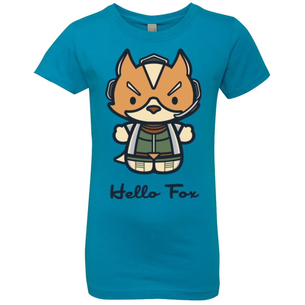 T-Shirts Turquoise / YXS Hello Fox Girls Premium T-Shirt