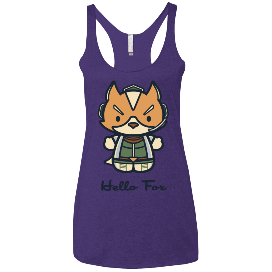 T-Shirts Purple / X-Small Hello Fox Women's Triblend Racerback Tank