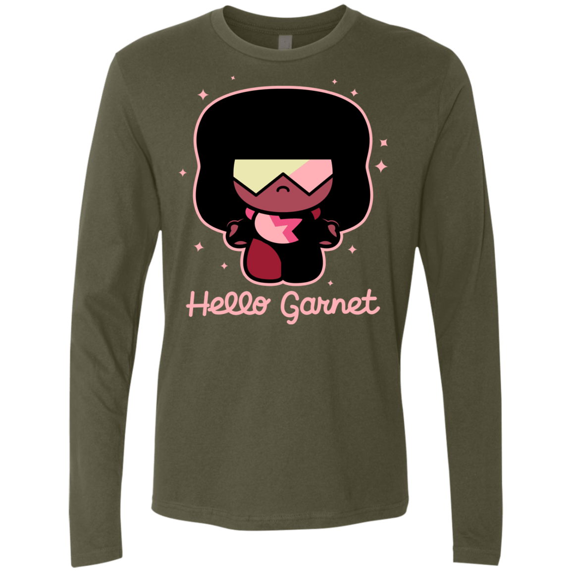 T-Shirts Military Green / S Hello Garnet Men's Premium Long Sleeve