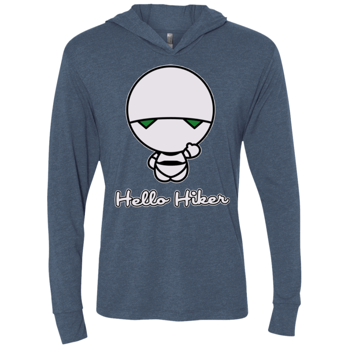T-Shirts Indigo / X-Small Hello Hiker Triblend Long Sleeve Hoodie Tee