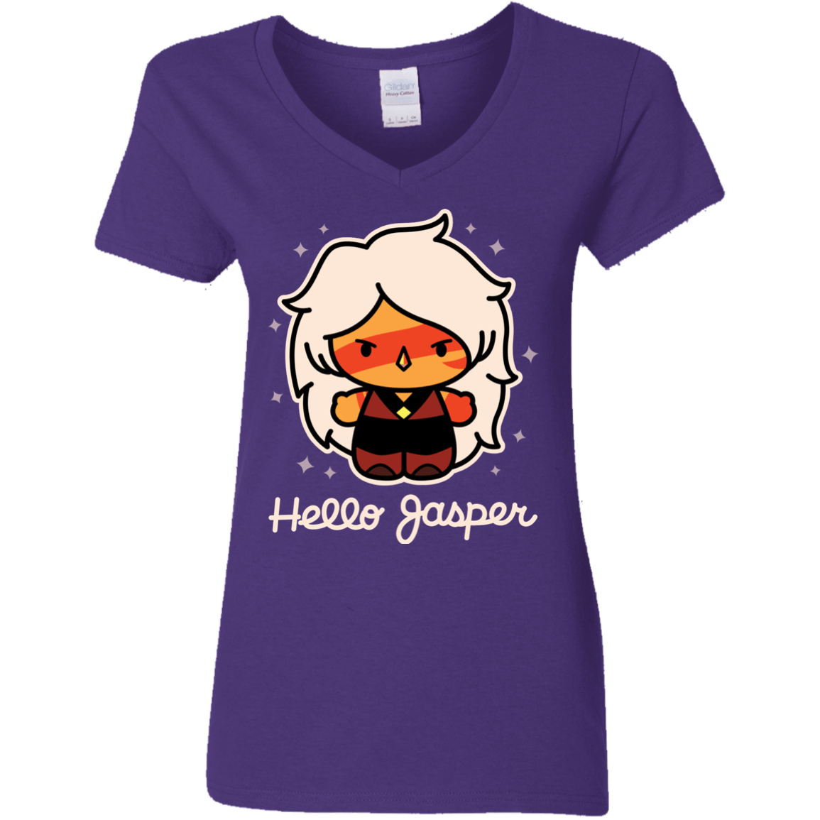 T-Shirts Purple / S Hello Jasper Women's V-Neck T-Shirt